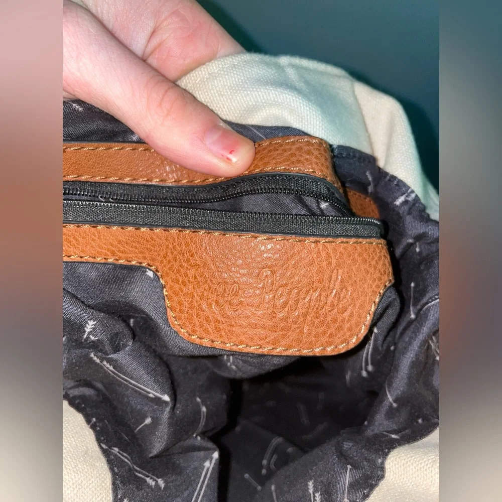 Free People Canvas Vegan Leather Tote Bag - Picture 5 of 6